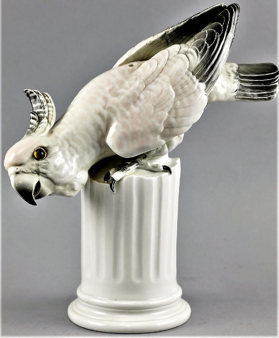 Rare Tall Capodimonte Cockatoo Flower Frog (1 of 6)