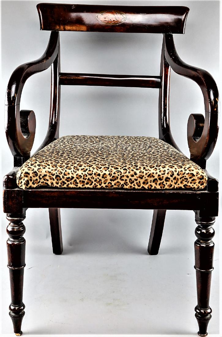 Antique Accent Chair, Leopard Seat (1 of 6)