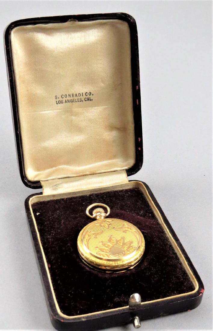 Victorian 14k Gold Ladies Etched Pocket Watch Hunters (1 of 10)