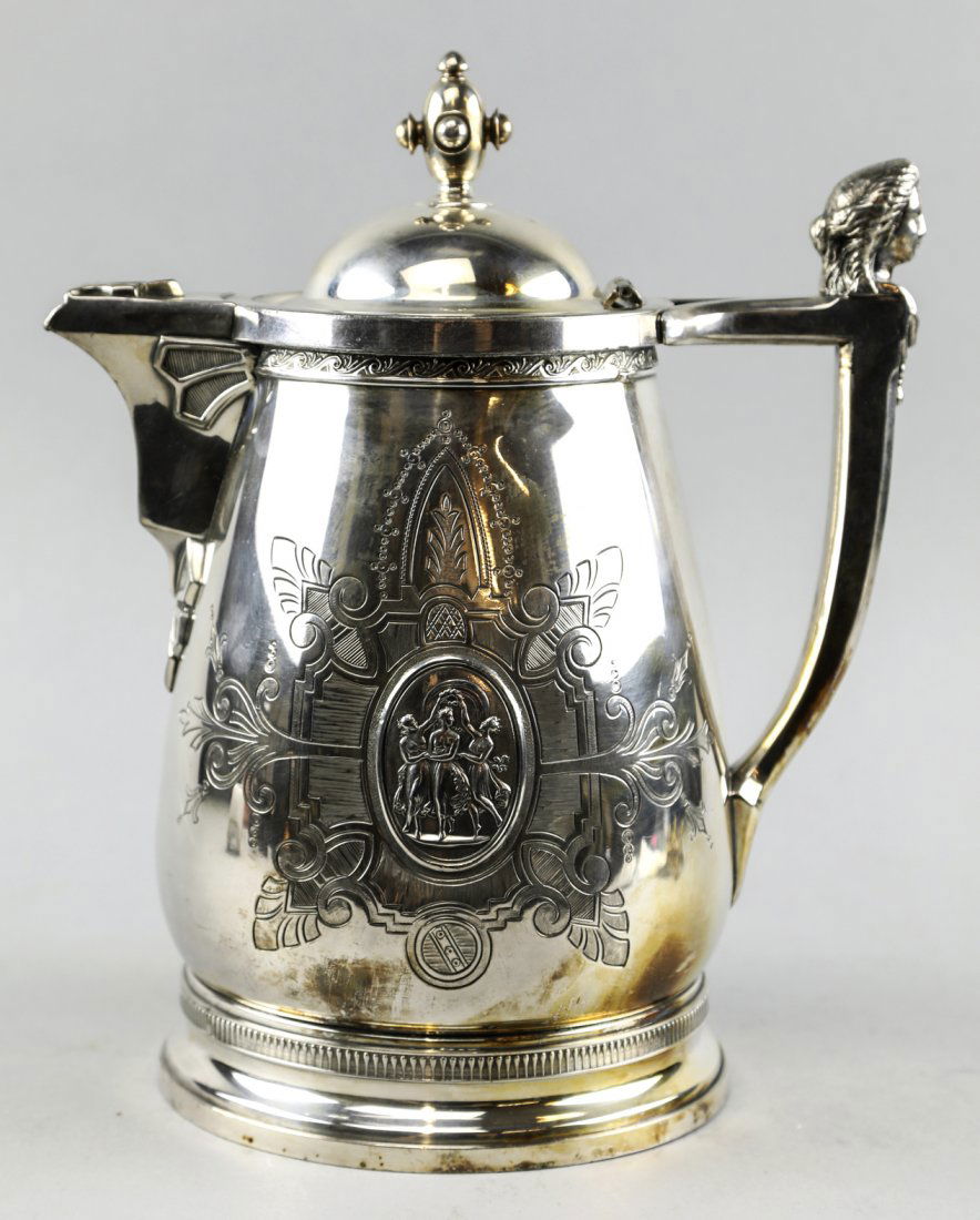 Victorian Meriden Silverplate Figural Ice Water Pitcher (1 of 10)