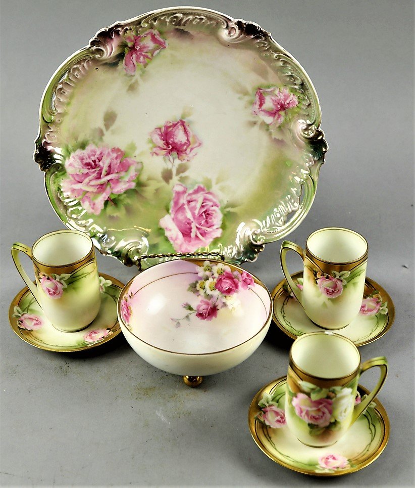 RS Prussia Art Nouveau Tea & Plates Lot (1 of 7)
