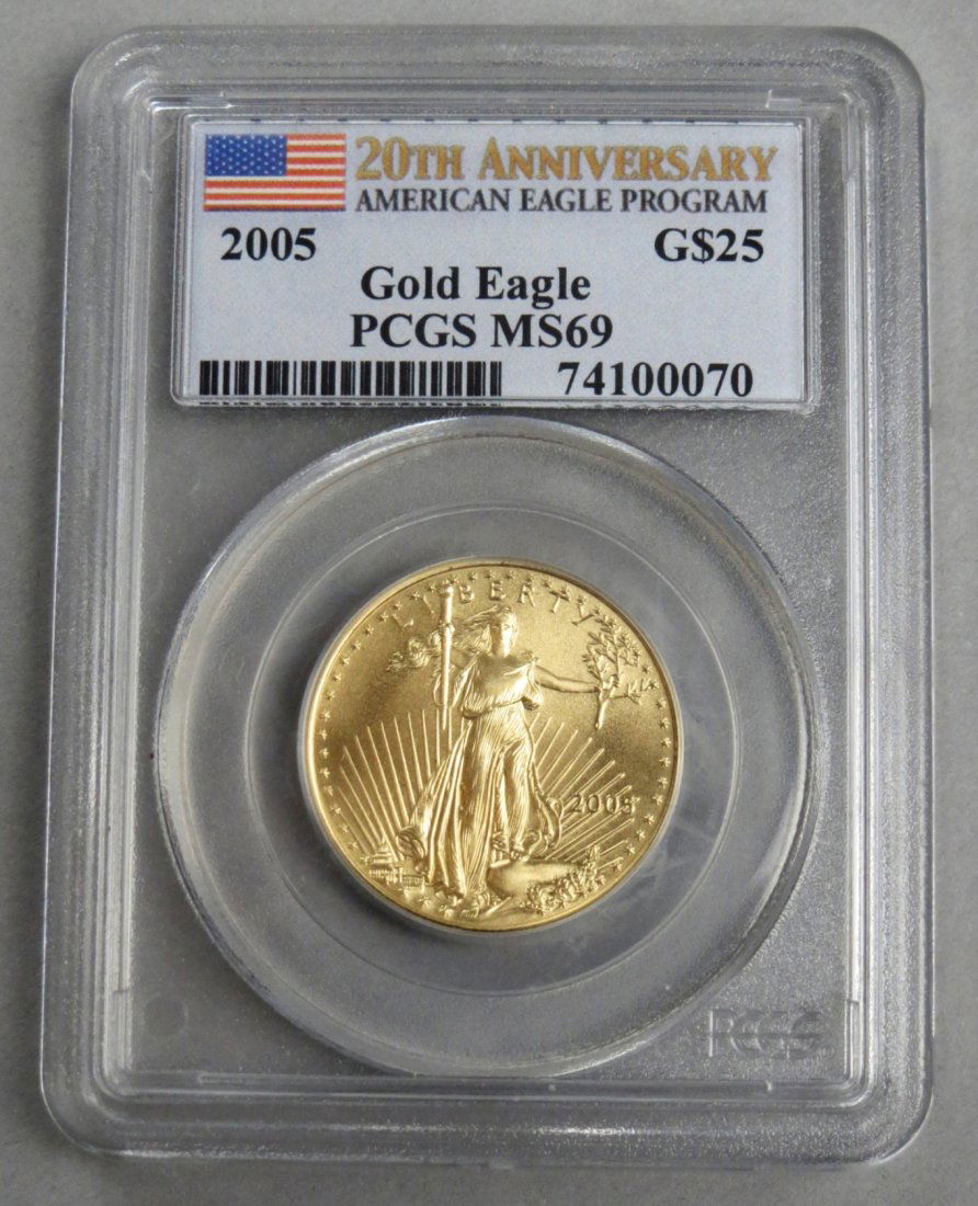 2005 PCGS Gold  Eagle $25 MS 69 (1 of 2)