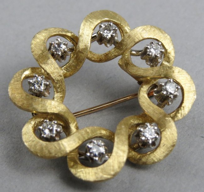 Victorian 14k & 1ctw Diamond brooch (1 of 5)