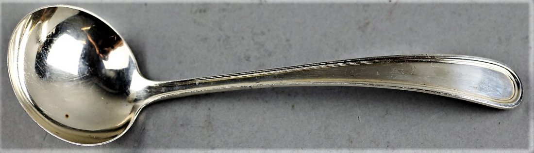 Antique S. Kirk King Sterling Ladle: S. Kirk King Pattern Sterling Ladle. In very good overall condition. Measures about 7 inches long and 2 inches at the bowl. This item is from the estate of a gentleman from Gaton Lamps on Melrose Ave.
