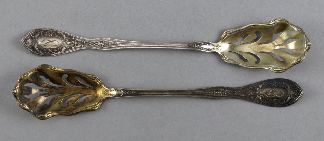 Antique Sterling Olive Spoons, Gold Wash (1 of 7)
