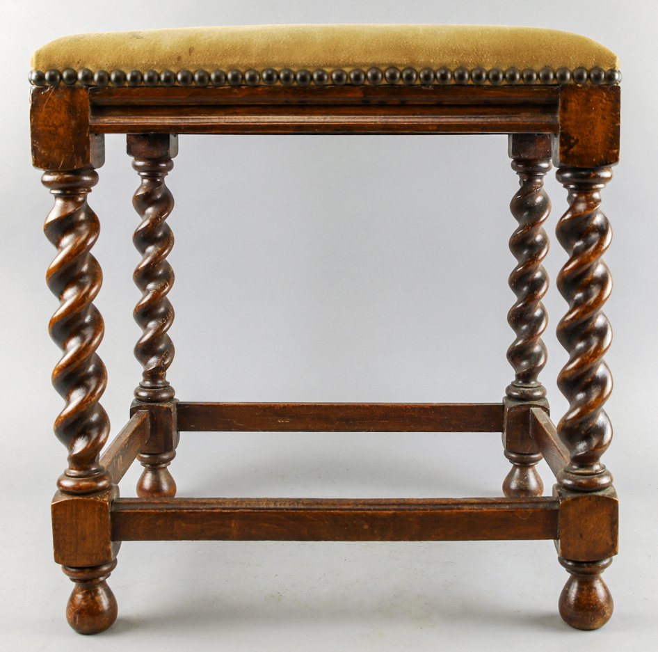 Vintage solid Wood Barley twist  Stool (1 of 6)