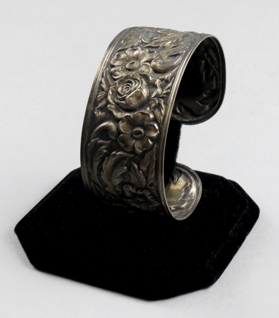 S. Kirk & Son Sterling Repousse Cuff Bracelet (1 of 8)