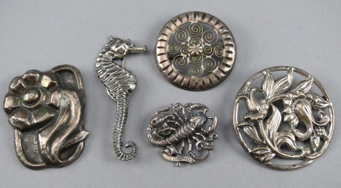 Vintage Sterling Brooch Lot, Cini, Felix (1 of 5)