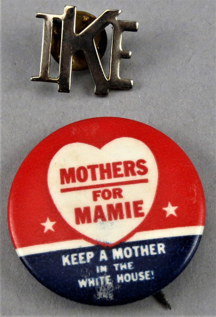 Political Buttons, Mothers For Mamie, Ike Lapel (1 of 9)