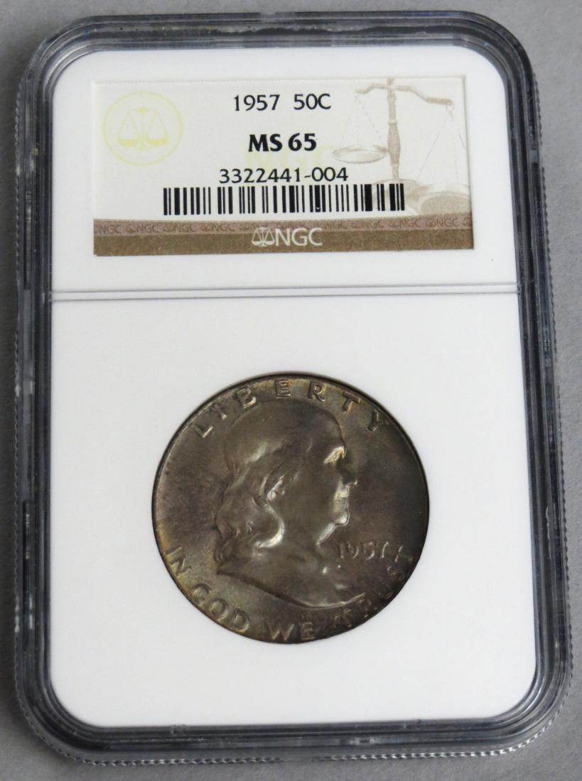 1957 Franklin Half Dollar NGC MS65 Zone (1 of 3)