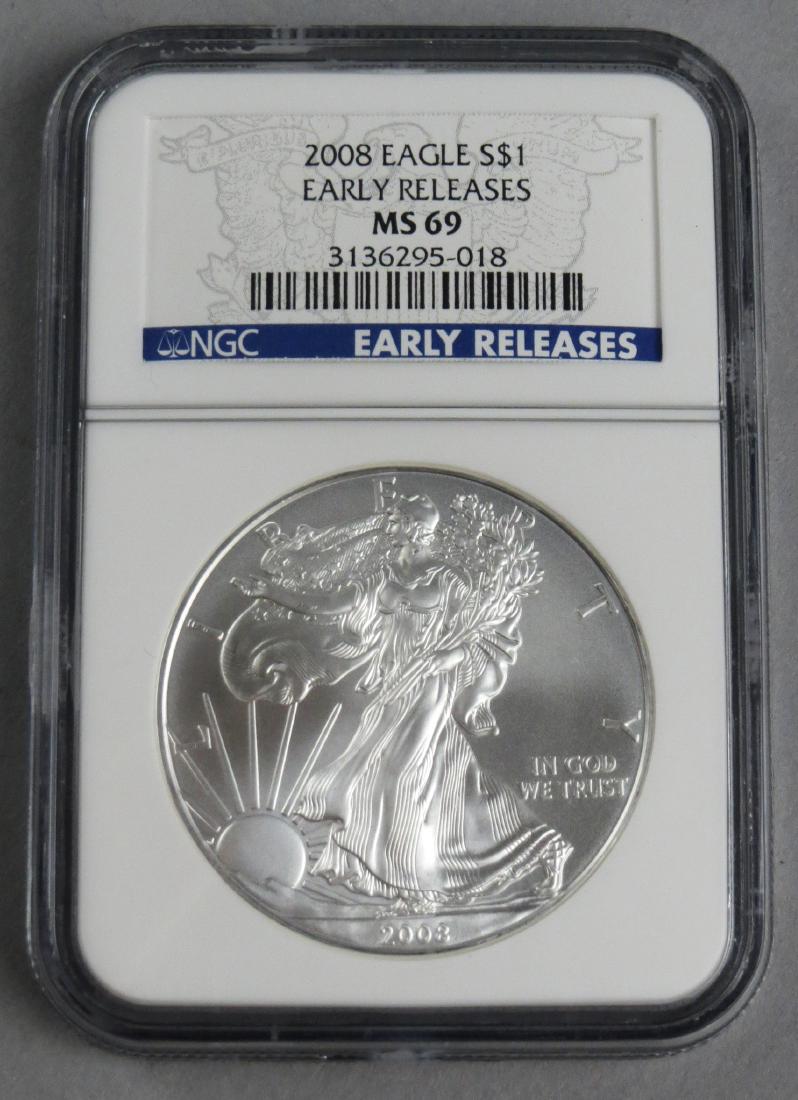 2008 Silver Eagle MS69 NGC Graded (1 of 2)
