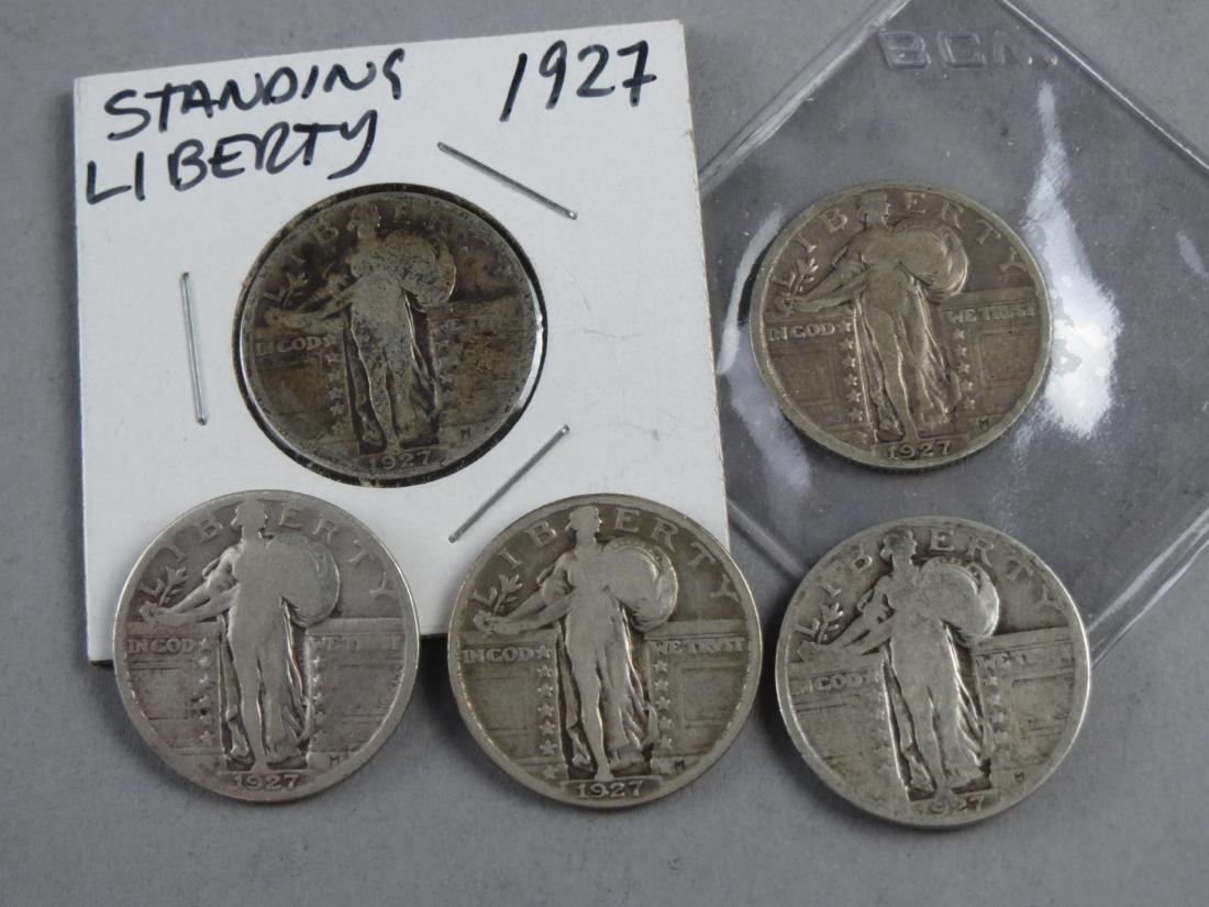 Lot of 5 1927 Standing Liberty Silver Quarters (1 of 2)