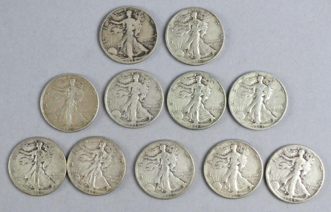 Lot of 11 1944 Walking Liberty Silverr Half Dollars (1 of 3)