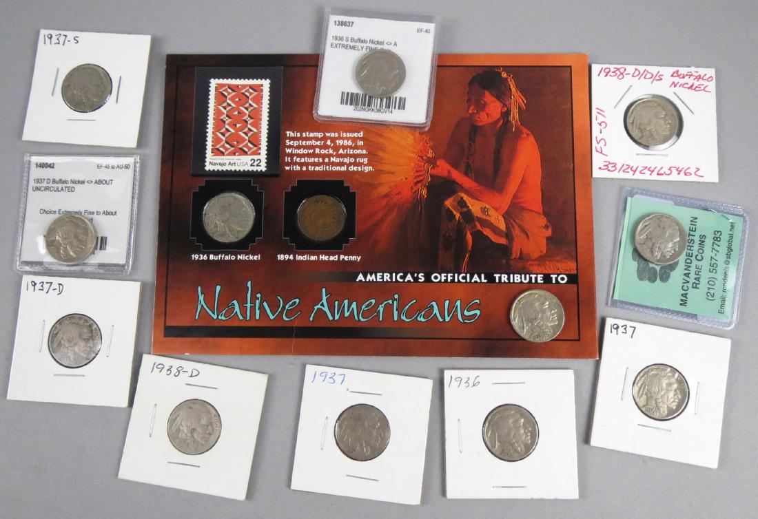 Lot of 11 Buffalo Nickels 1894 Indian Head z (1 of 6)