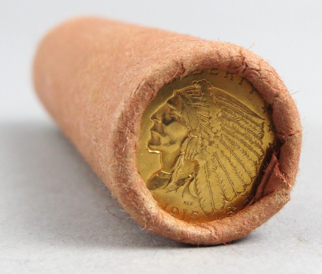 Unsearched Roll Showing $2.5 1915 Indian Head Cap Coin (1 of 4)
