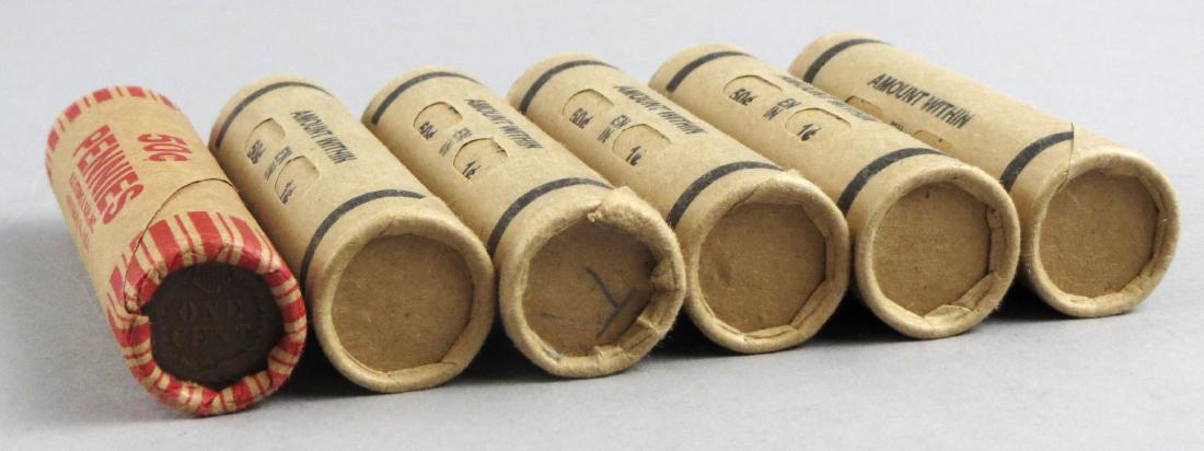 6 rolls Pennies, Indian Head. Etc Unsearch bank Rolled (1 of 6)