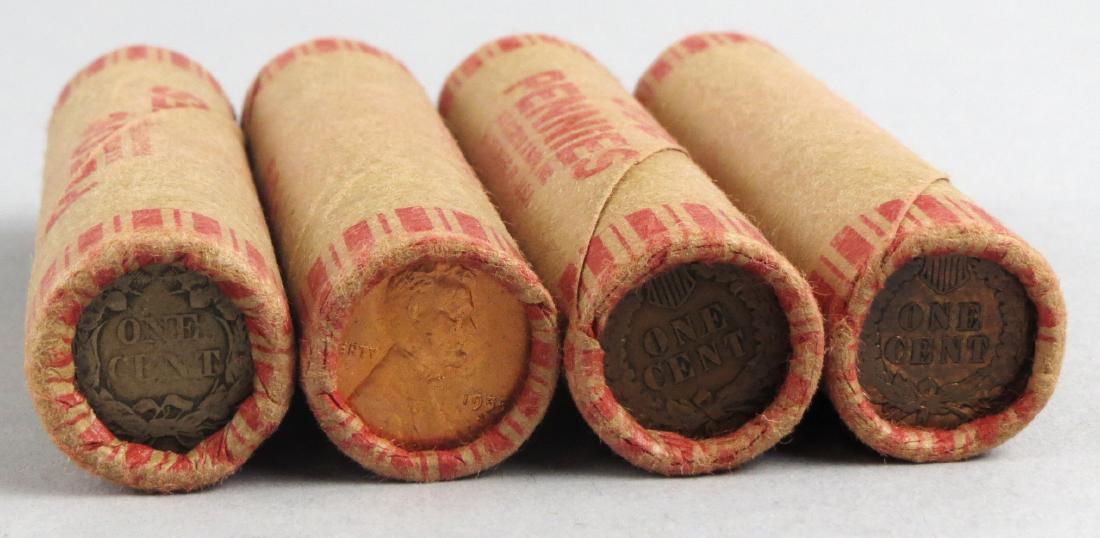 4 rolls Pennies Unsearched, Indian Head, Etc (1 of 5)