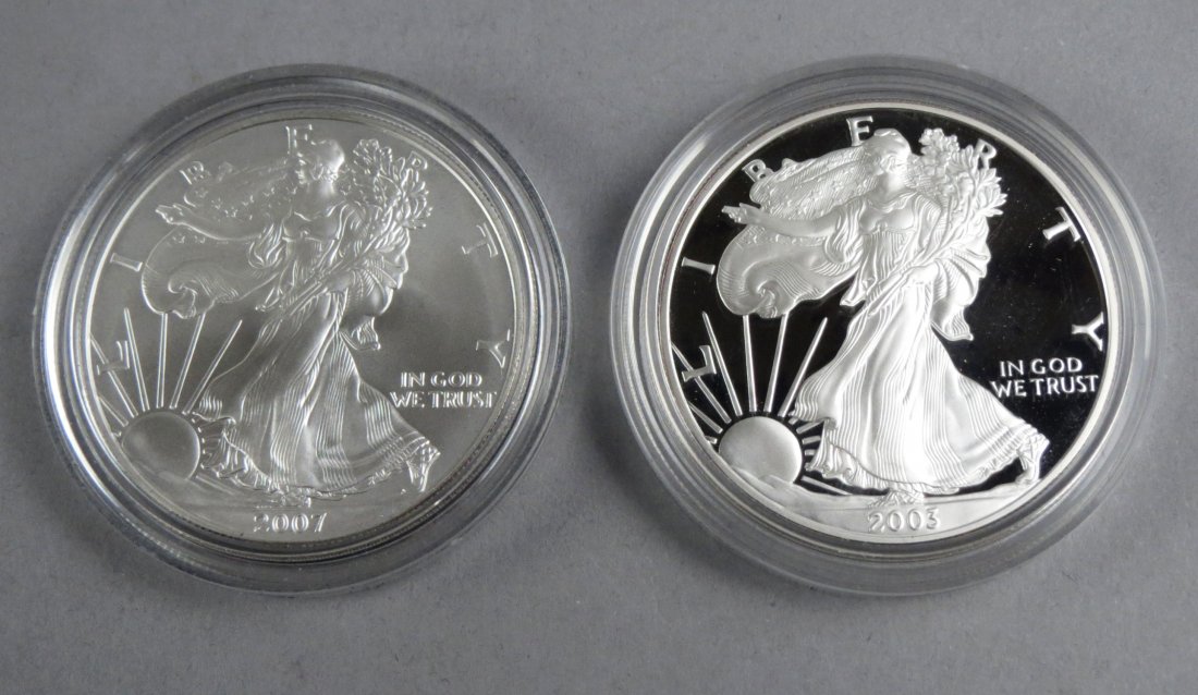 2003 & 2007 $1 Silver American Eagle 1oz (1 of 5)