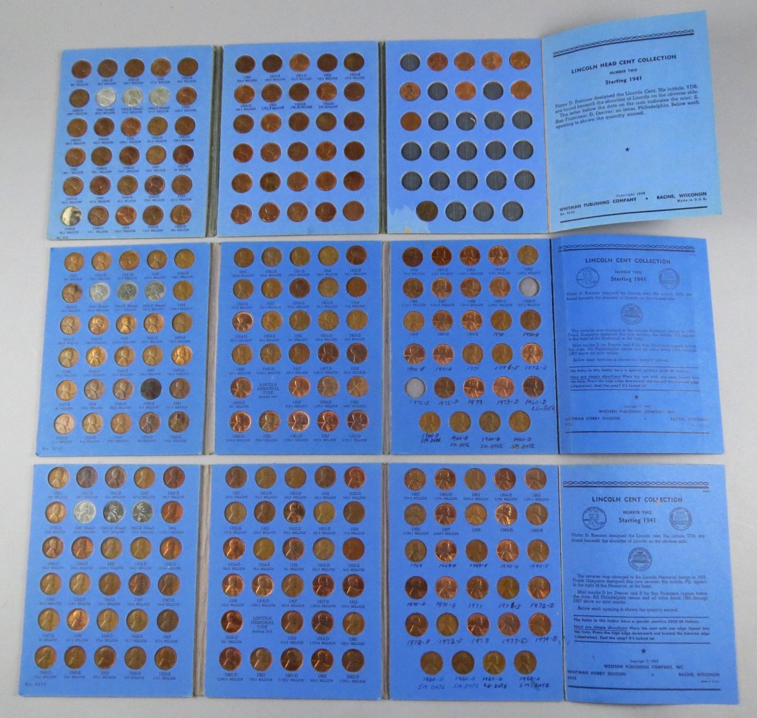 3 Mostly FULL Whitman 9030 Lincoln Head Cent Books 1941 (1 of 7)