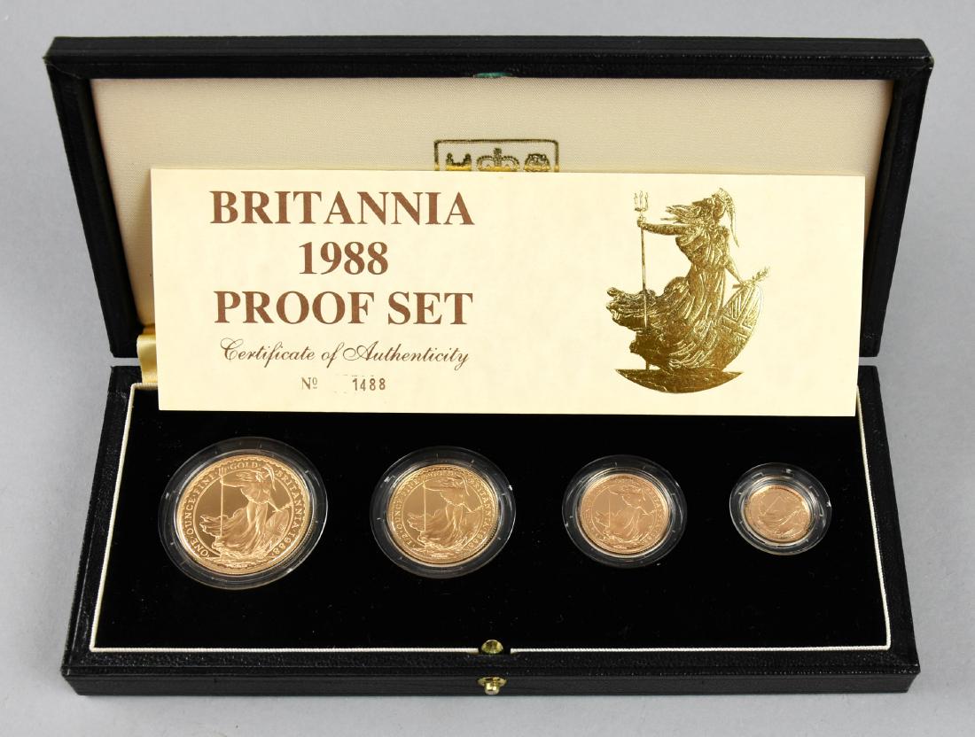 Great Britain 4 Piece Gold Britania Proof Set 1988 with (1 of 5)