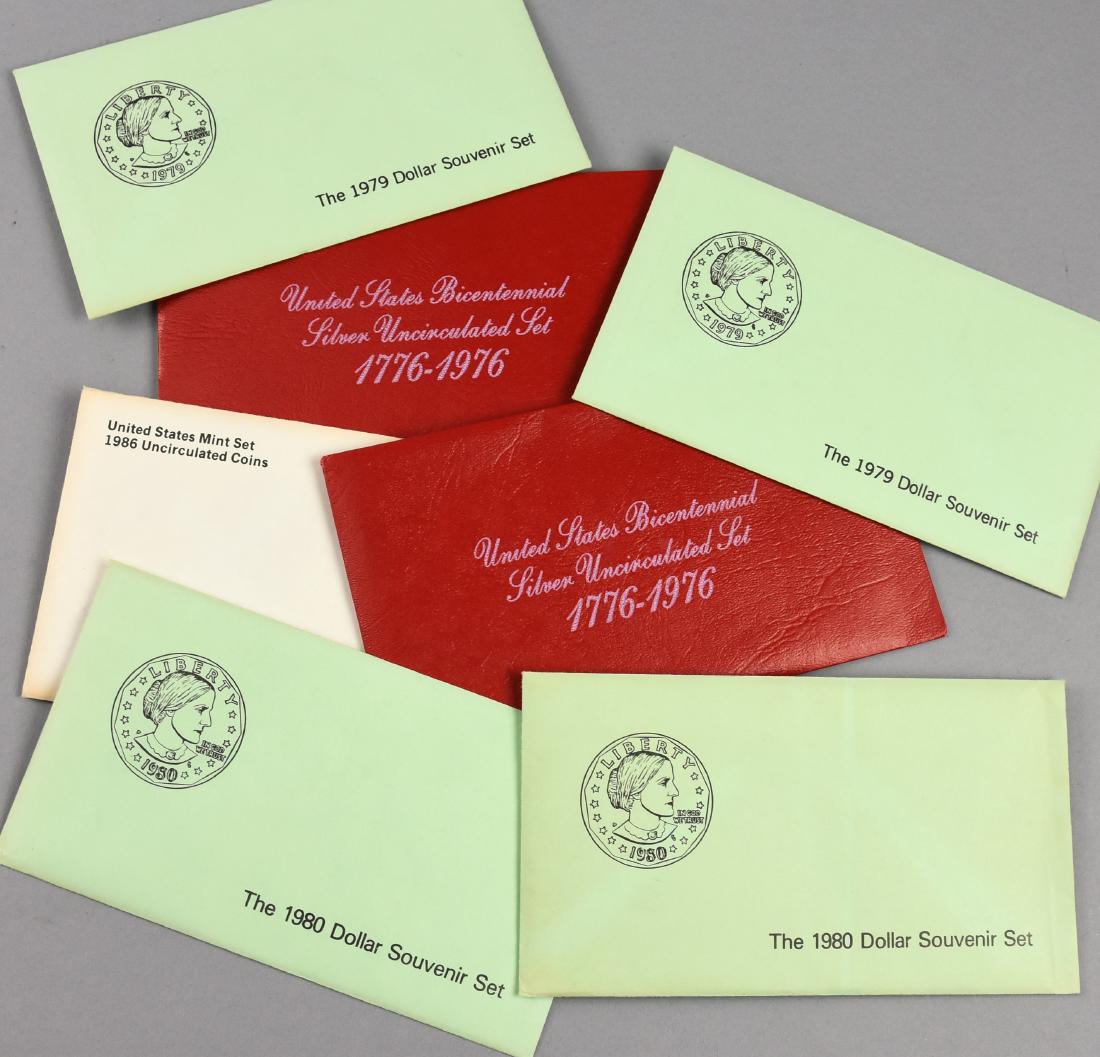 Lot of 8 Uncirculated Coin Sets, Featuring 2 Silver (1 of 9)