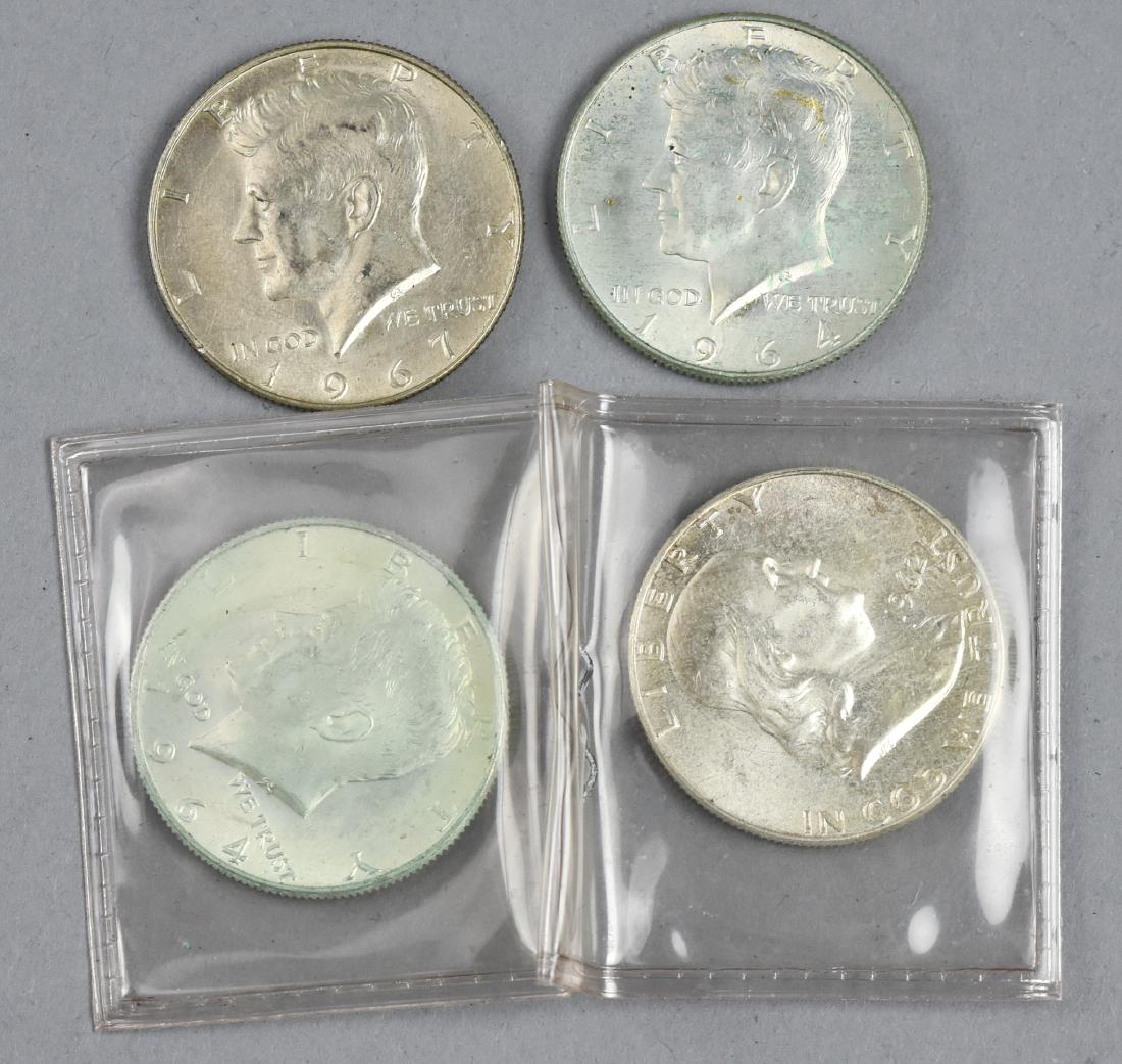 Lot of 4 Half Dollar Coins, Franklin, Kennedy. (1 of 2)