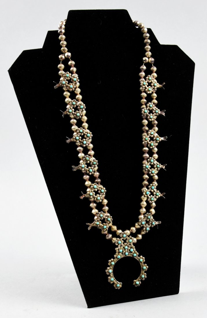 Old Pawn Zuni Petit Point Squash Blossom Silver (1 of 6)