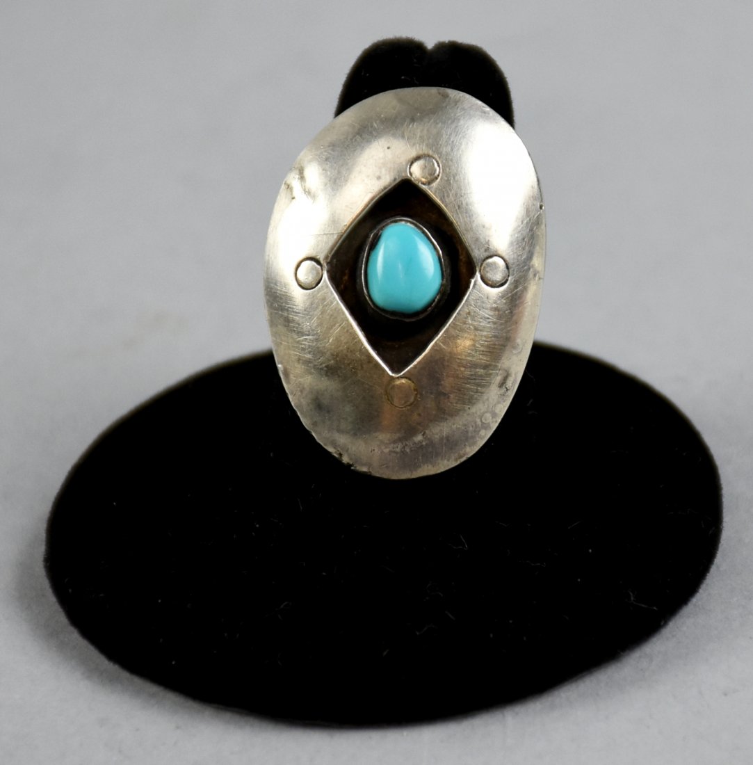 Old Pawn Sterling & Turquoise Ring (1 of 4)