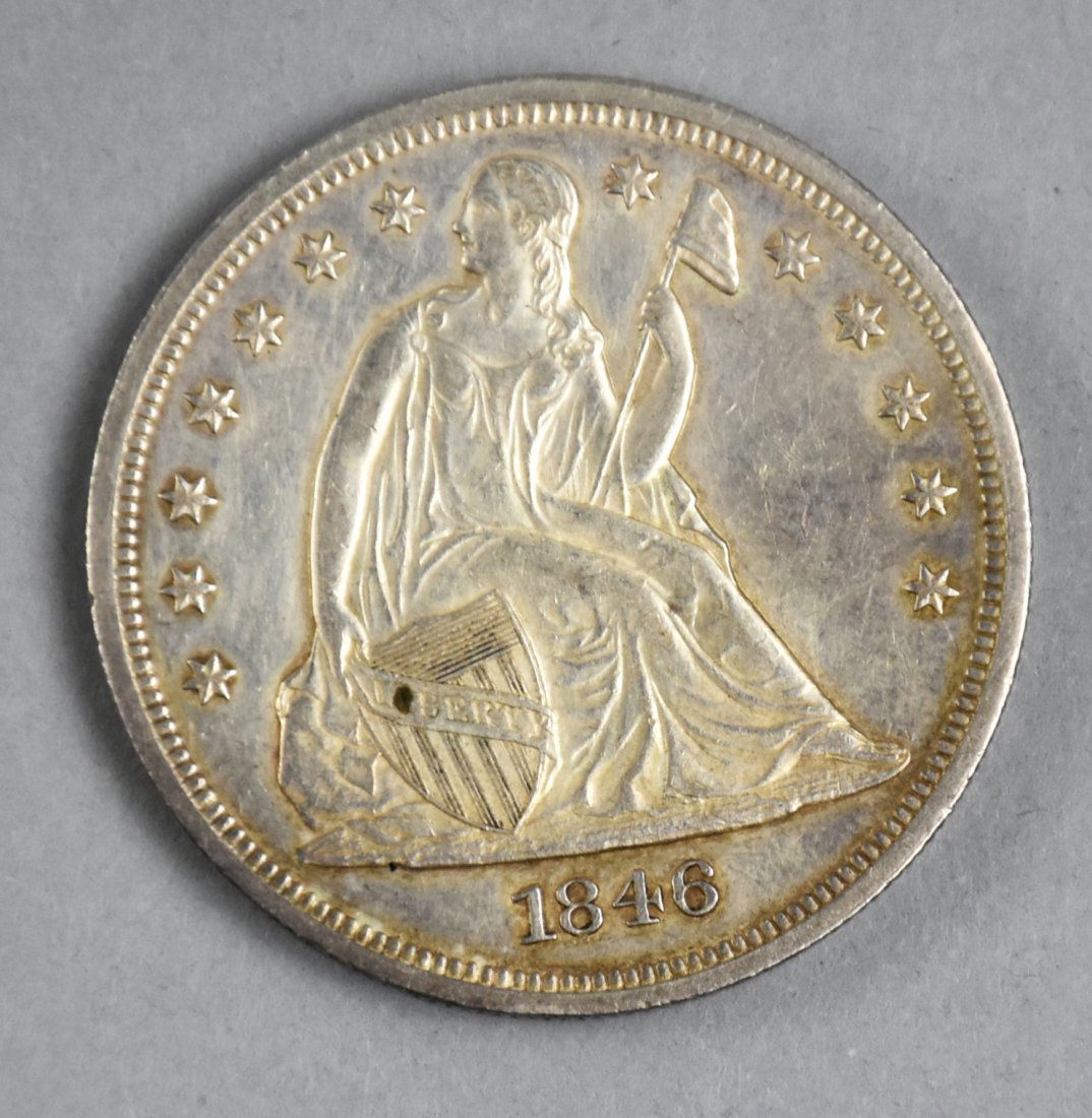 1846 Seated Liberty One $1 Dollar Silver Coin (1 of 2)