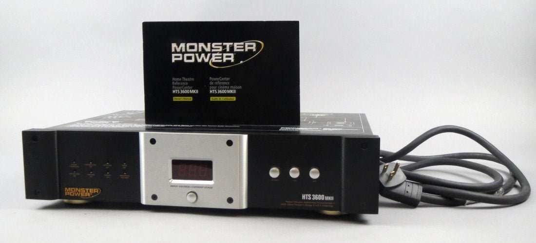 Monster Power Surge Unit HTS 3600 MK II: This PowerCenter features a sophisticated microprocessor that acts as a first line of defense against sudden power spikes. It monitors incoming AC power and immediately disconnects your equipment if t