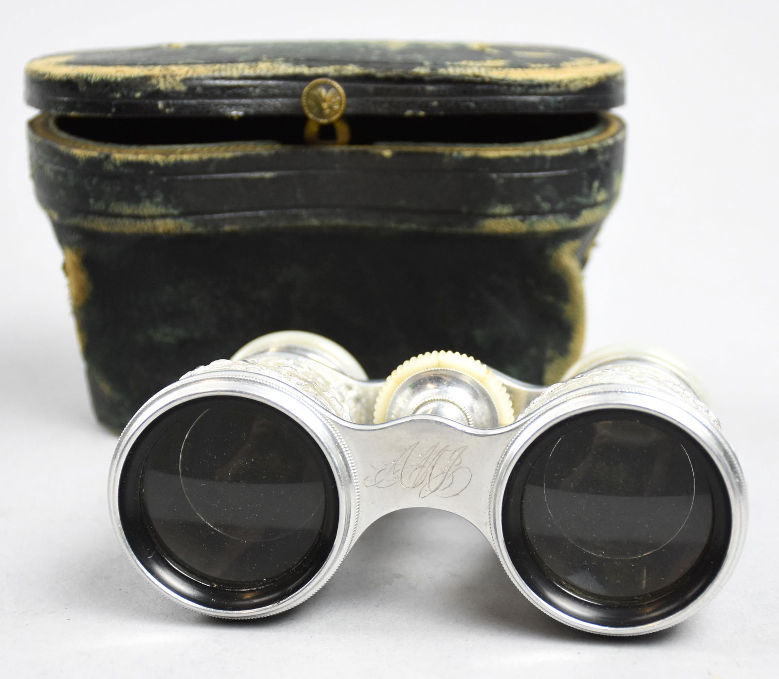 Antique LeMaire Etched/Embossed Opera Glasses: This beautiful pair of opera glasses from LeMaire Paris belonged at one time, to Hamlin Ashley (son, b. on or about 1905, d. unk), They did belong to another prior to young Mr. Ashley, as there is ano