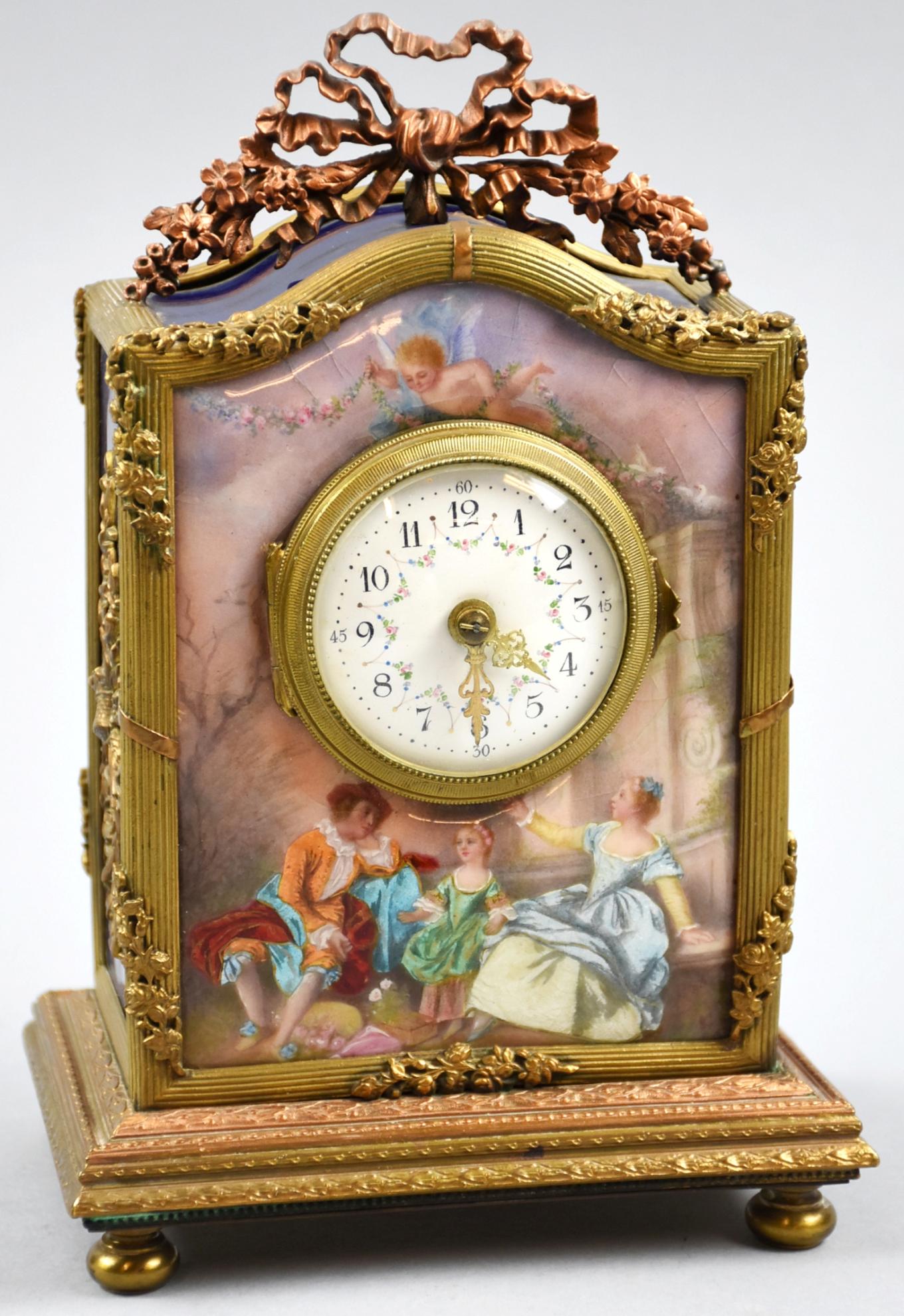 Neoclassical French Enamel Foil Mantle Clock (1 of 13)