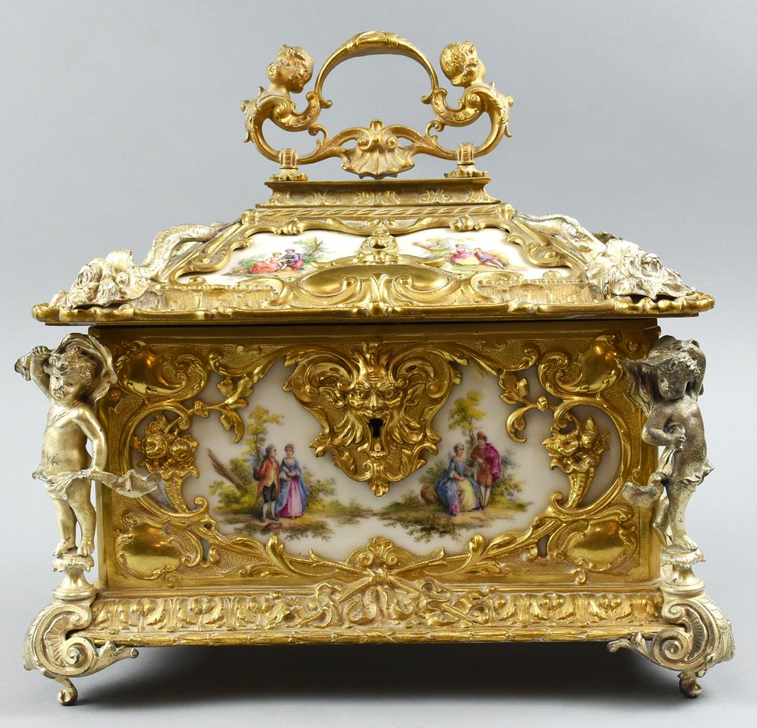 Stunning Antique French Ormalou Brass & KPM Porcelain (1 of 20)