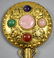 Vintage Chinese Mirror, Jade Handle - 2