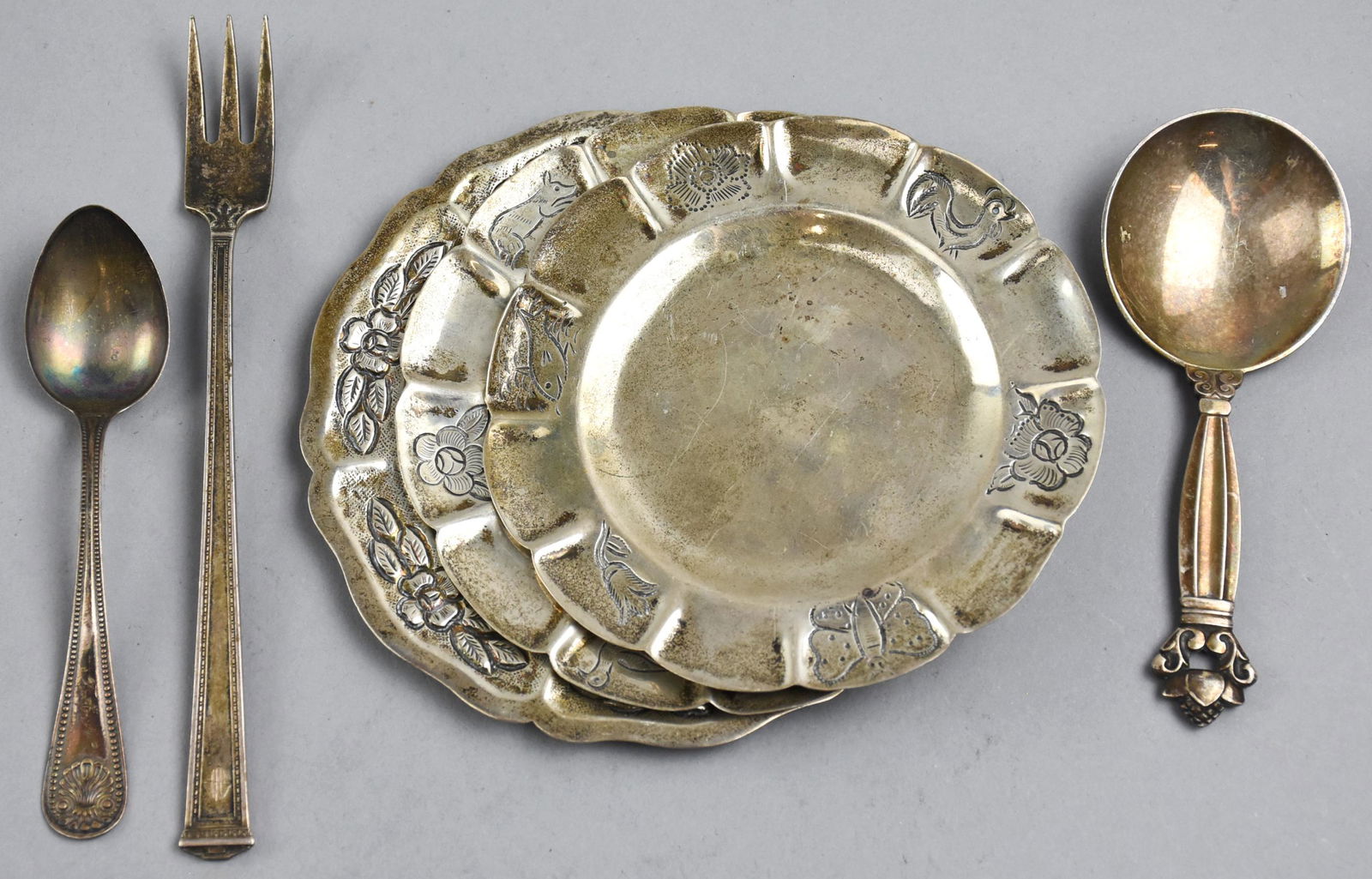 6 pc. Sterling Lot George Jensen & Mexican (1 of 5)