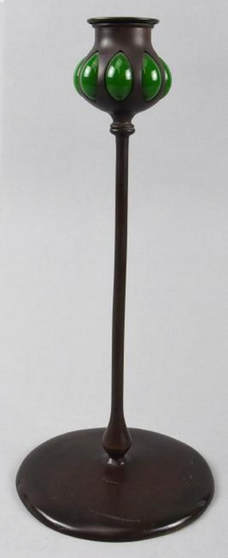 Tiffany Style Candle Stick Bronze (1 of 4)