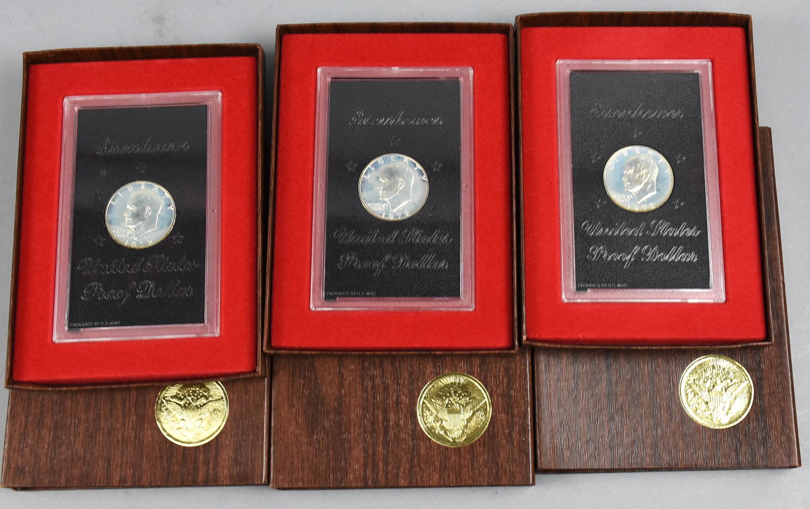 Lot of 3 1972 Proof Uncirculated Eisenhower Dollars (1 of 5)