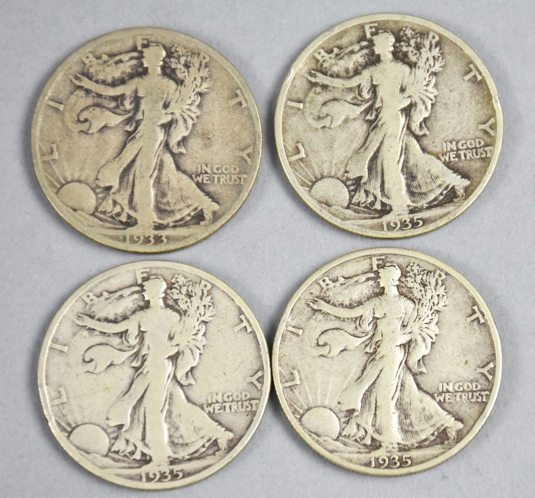 4 Walking Liberty Half Dollars (1 of 3)