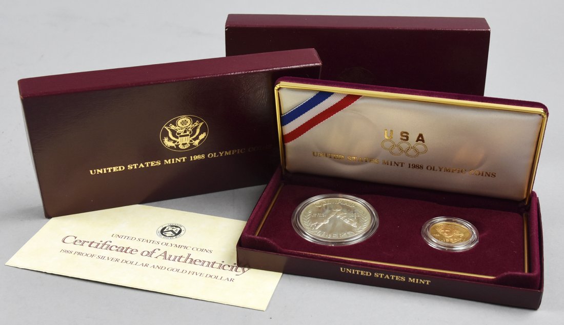 1988 United States Olympic Gold and Silver Proof Coin S (1 of 5)