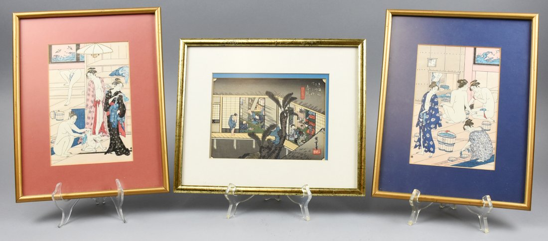 3 Japanese Woodblock Prints (1 of 6)