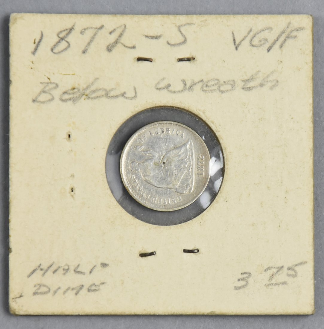 1872 S Silver Seated Liberty Half Dime Coin (1 of 3)