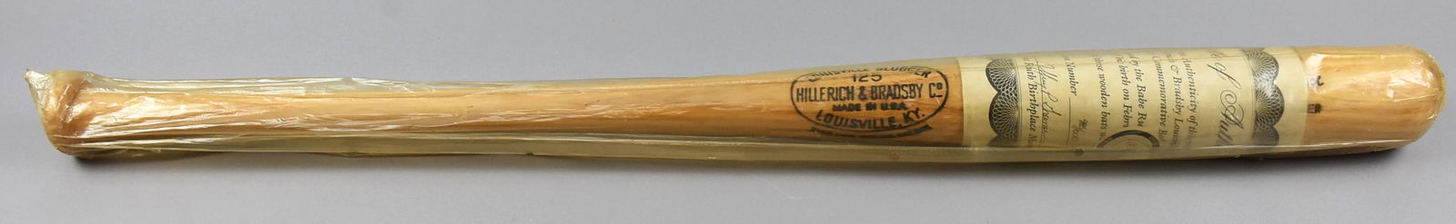 100th Birthday, George "Babe" Ruth Commemorative Bat: George Herman "Babe" Ruth Jr had what legends were made of and has been revered for decades. If you don't know baseball, you still know the Sultan of Swat. This bat comes with a COA and is a Louisvill