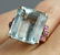 Gorgeous 20ct Aquamarine & Ruby 14K Rose Gold Ring 1940 - 7