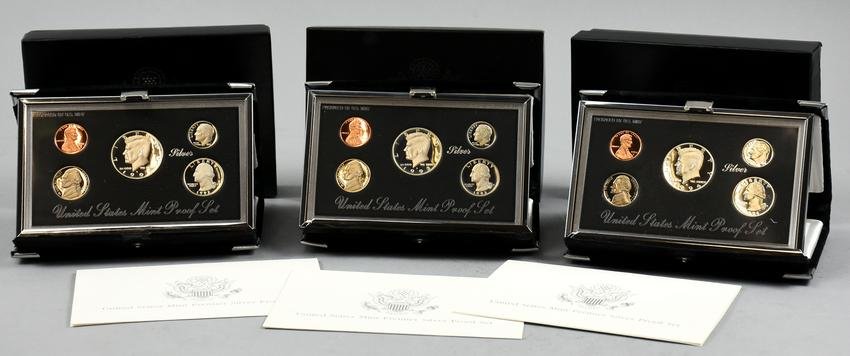 Lot of 3 Premier Silver Proof Sets, 1992, 1993 and 1994 (1 of 6)