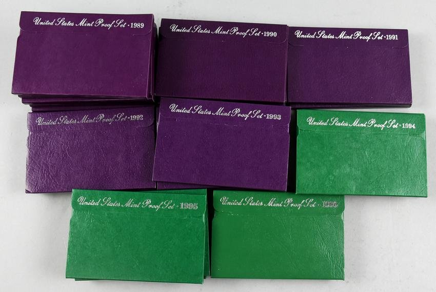 Lot of 24 US Mint Proof Sets 1989-1996 (1 of 7)