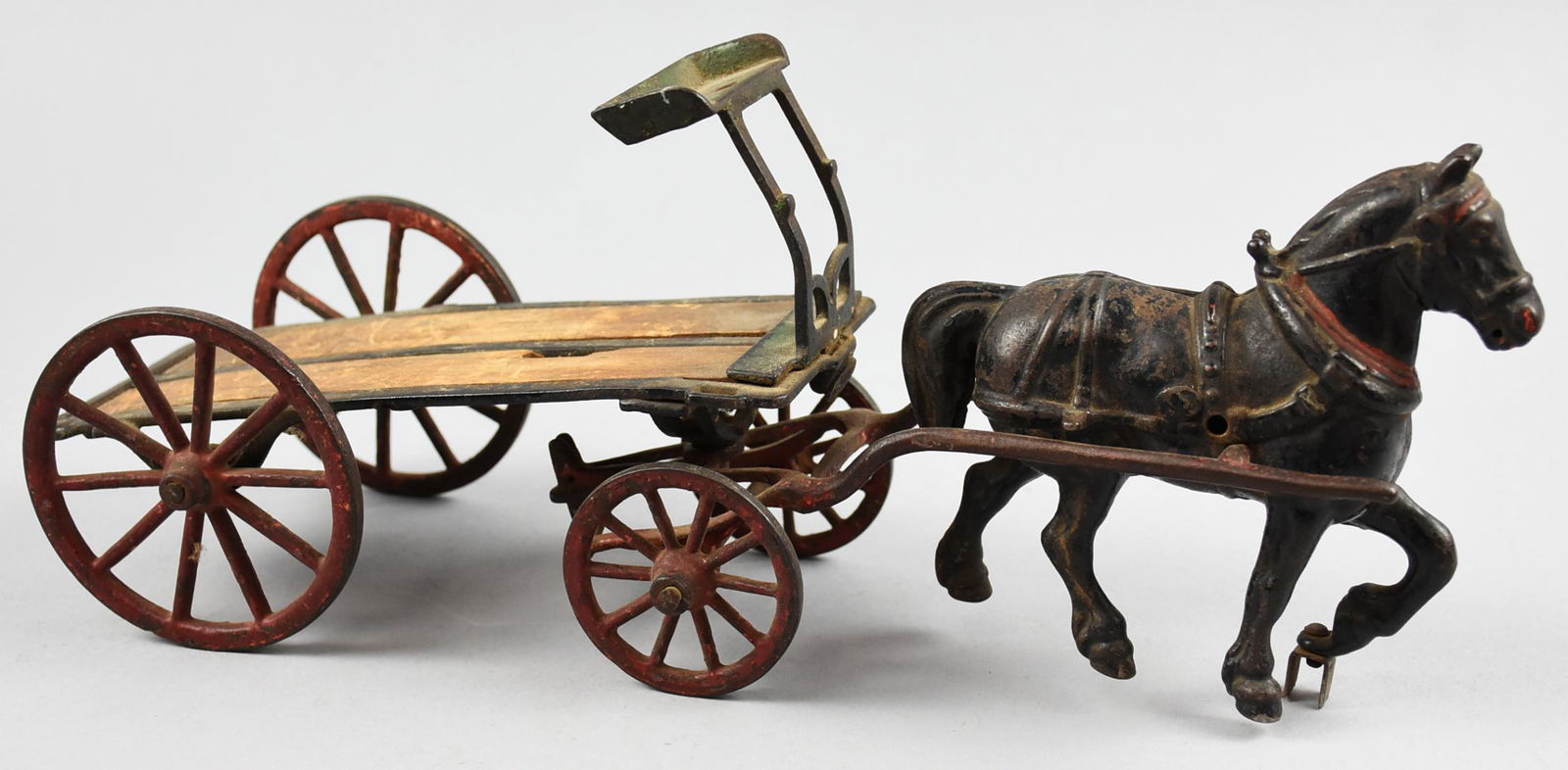 Antique Victorian Cast Iron Horse & Wagon (1 of 4)