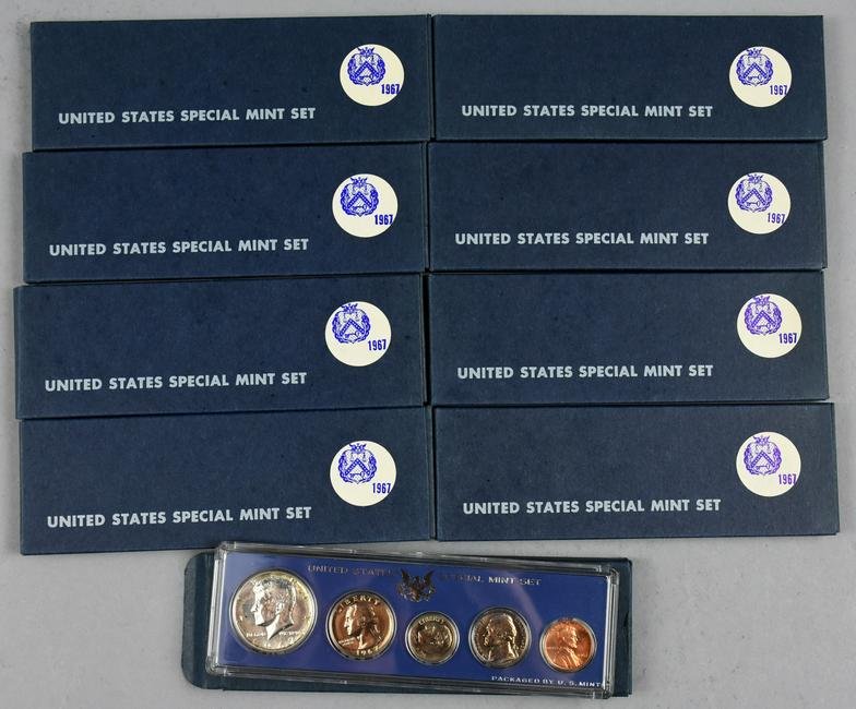 Lot of 9 1967 U.S. Special Mint Sets (1 of 4)