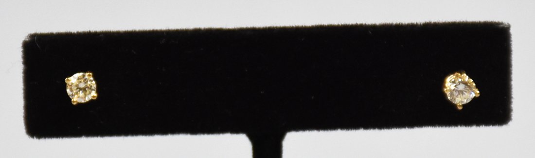 NICE! 14k Gold & 1/2ct Diamond Stud Earrings (1 of 4)