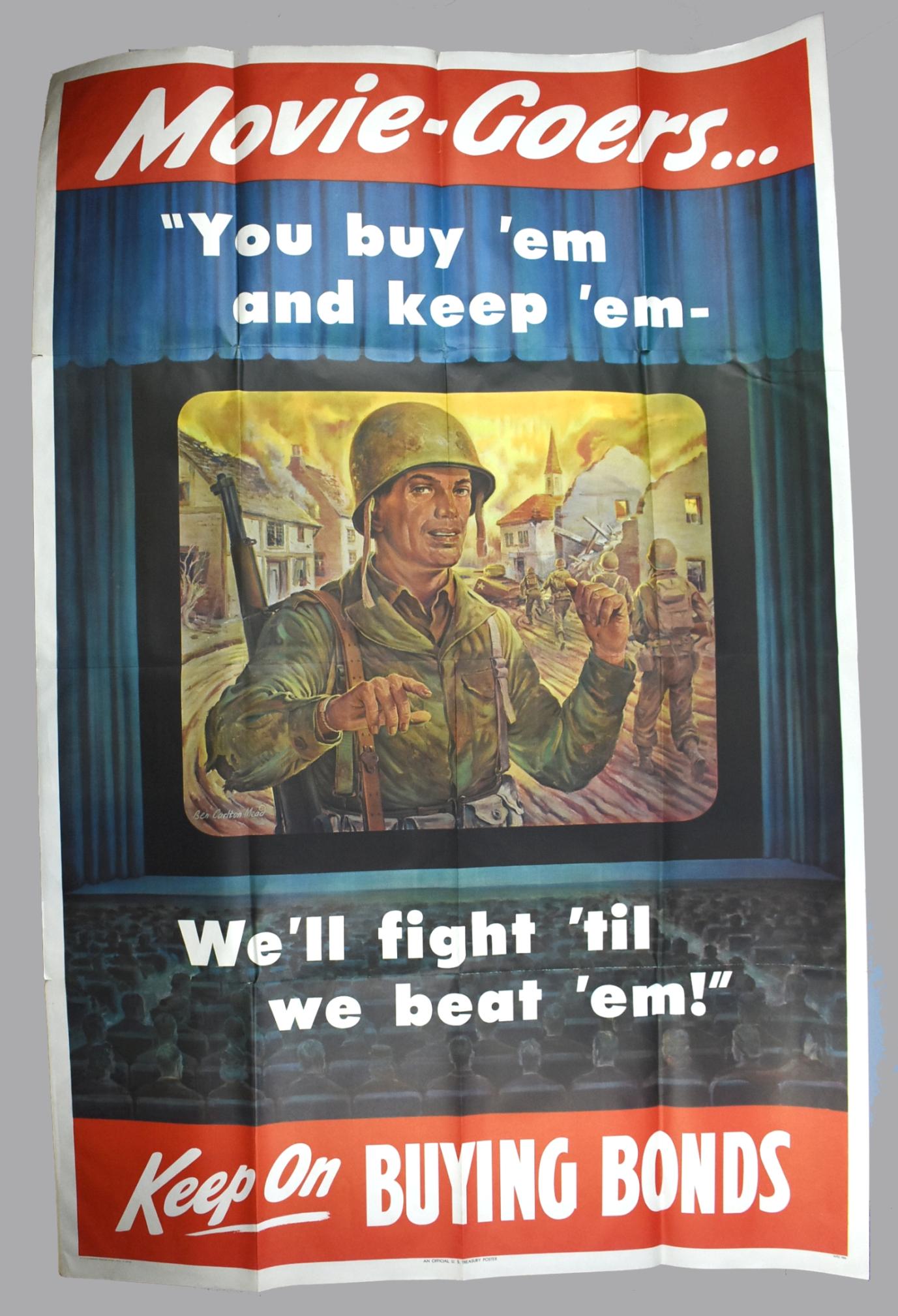 WW2 Movie Goers Buy Bonds Poster. (1 of 7)