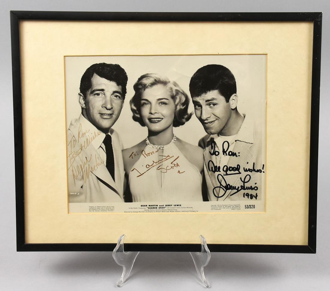 1953 Scared Stiff, Dean, Lewis & Scott Signed Lobby (1 of 3)